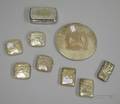 Seven Sterling Silver Match Safes an English Silver Plated Soap Box and a S Plate Queen Elizabeth II Silver J