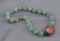 Fluorite Bead and Pink Tourmaline Necklace GT Marsh  Co