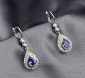 18kt White Gold Sapphire and Diamond Earpendants