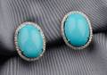 14kt White Gold Turquoise and Diamond Earclips