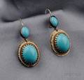 Turquoise and Seed Pearl Earpendants