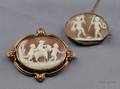 Two Whimsical Antique Shell Cameo Brooches