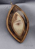 Antique Miniature Eye Portrait Pendant