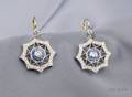Platinum Sapphire and Diamond Earpendants