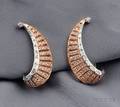 Platinum 18kt Rose Gold Colored Diamond and Diamond Earclips