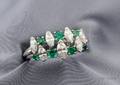 Platinum Diamond and Emerald Ring Oscar Heyman