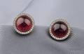 18kt Gold Rubellite and Diamond Earstuds