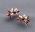 18kt Gold Ruby and Diamond Earrings
