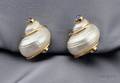 14kt Gold and Turbo Shell Earclips Seaman Schepps