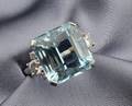 Platinum Aquamarine and Diamond Ring Raymond Yard