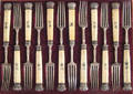 Set of twelve English silver forks 19th c
