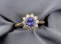 18kt Gold Tanzanite and Diamond Ring Tiffany  Co