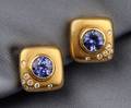 18kt Gold Tanzanite and Diamond Earclips Angela Cummings