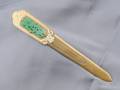 Art Deco 14kt Gold Jadeite and Enamel Letter Opener