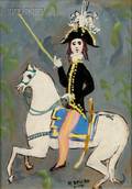 Attributed to Paul Lucien Dessau British b 1909 Lot of Two Works Horseman with Sword and Harlequin with Swan