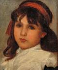 Attributed to William Morris Hunt American 18241879 Portrait of a Young Girl