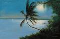 Roy A McLendon American b 1938 Palm Trees by Moonlight