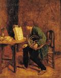 Willem Linnig II Belgian 18491890 Man with French Horn
