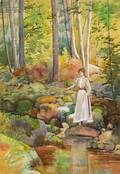 J Ambrose Prichard American 18581905 A Stroll by the Brook