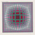 Victor Vasarely FrenchHungarian 19081997 Untitled Lilac Green and Fuchsia