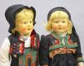 Pair of Cloth Dolls in Norwegian Dress