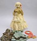 Early WaxoverComposition Shoulder Head Doll and Clothing