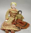 Two China Shoulder Head Dolls