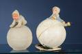 Two Papiermache Snow Baby Candy Containers