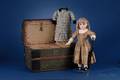 Kestner Bisque Pouty Child Doll Trunk and Costumes