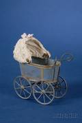 Doll House Painted Tin Baby Carriage