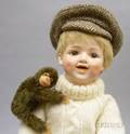 Heubach Bisque Laughing Character Doll and a Steiff Chimp