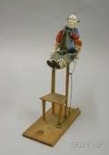 Bisque Head and Wood Clown Acrobat