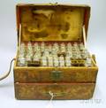 Leathercovered Traveling Medicine Chest