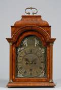 Dutch Walnut Veneered and Inlaid Bracket Clock