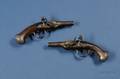 Rare Pair of Small French SilverMounted Pocket Pistols