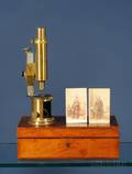 Compound Microscope with Civil War Photograph