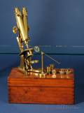 Large William Hooper Binocular Microscope with Presentation Engraving