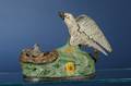 J  E Stevens Eagle  Eaglets Cast Iron Mechanical Bank