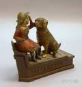 J  E Stevens Cast Iron Speaking Dog Mechanical Bank
