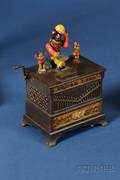 Cast Iron Kyser  Rex Organ Bank Boy and Girl Mechanical Bank