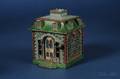 Cast Iron Stevens Home Bank with Dormers Mechanical Bank