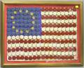 Red White and Blue Painted Bottle Cap American Flag Panel