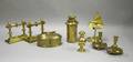 Eight Brass Lighting and Accessory Items