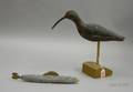 Carved and Painted Wooden Fish Decoy and a Carved and Painted Wooden Shorebird Figure