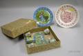 ABC Kitten Plate and Childs Boxed Set Tin Platter and Cups and Saucers