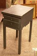 Greenpainted Country TwoDrawer Table with Folding Top