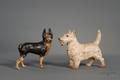 Painted Cast Iron Scottie and Boston Terrier Doorstops