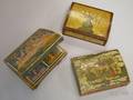 Three French Decorated Wooden Dometop Gaming Boxes