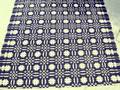 Blue and White Wool and Cotton Woven Coverlet