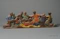 Folk Carved and Polychrome Painted Mahogany Figural Panel